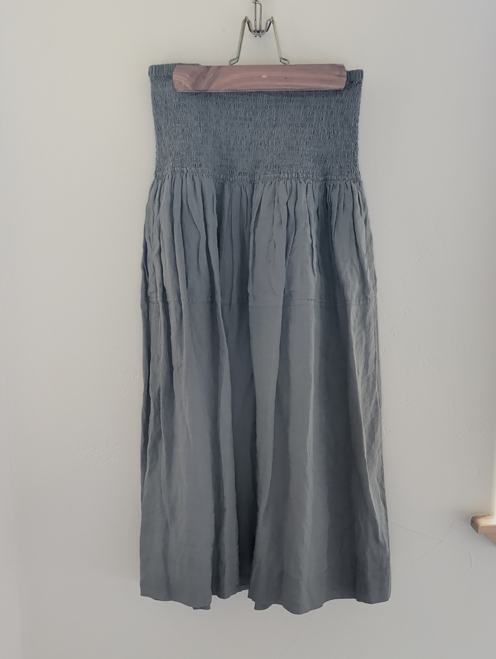 Joseph Smocked Waist Midi Skirt - Gray